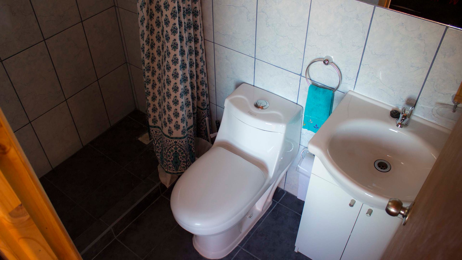 Uno de los dos baños de la casa familiar — Parcela 1, Parcela Los Litres