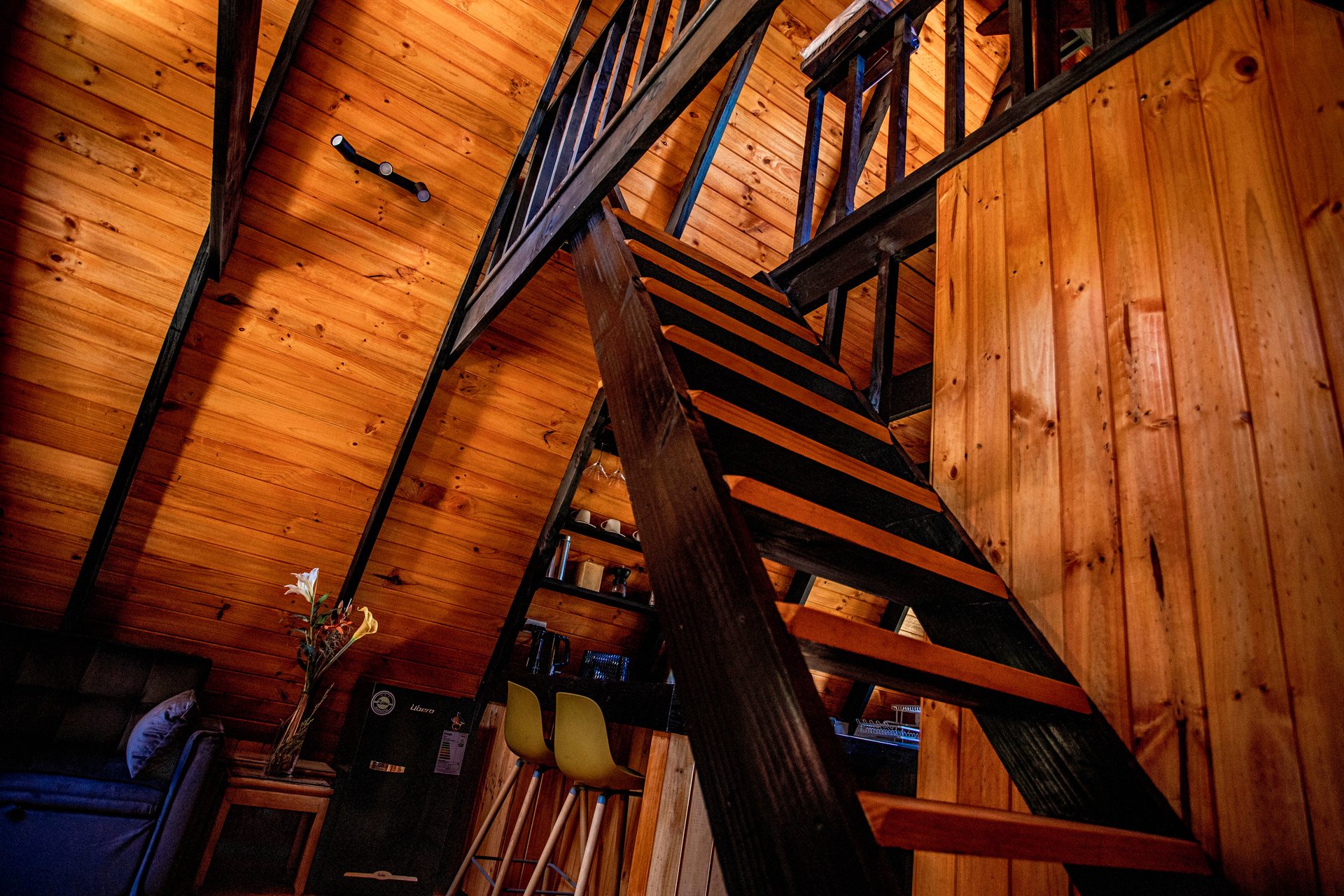 La escalera al altillo de la tiny house — Parcela 1, Parcela Los Litres